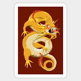 Yellow Chinese Dragon Magnet